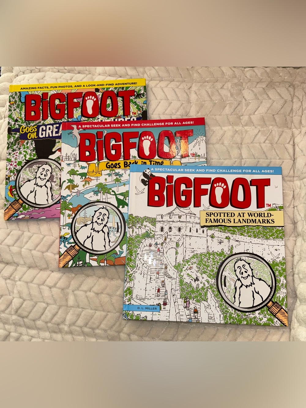 NEW BigFoot Seek & Find Books Lot of 3 D.L. Miller Hardcover Hidden Picture